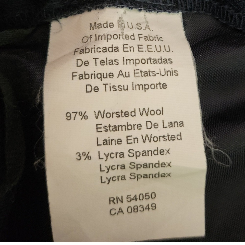 Lauren Ralph Lauren Dress Pants Navy Blue Worsted Wool Wide‎ Leg Cuffed Size 12 - Picture 8 of 9